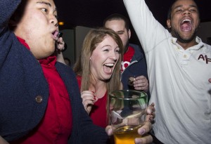 President-elect Annie Constantinescu reacting to her win. (Photo by Cristina Rucchetta). 